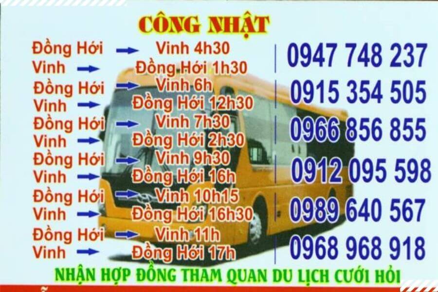 Hệ thống tuyến chuyến nhà xe Công Nhật