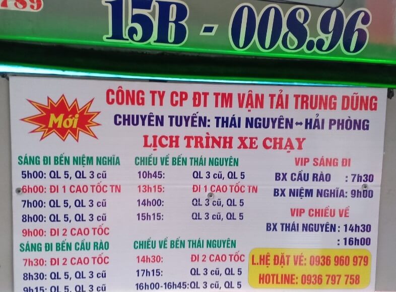 Hệ thống xe dịch vụ Trung Dũng