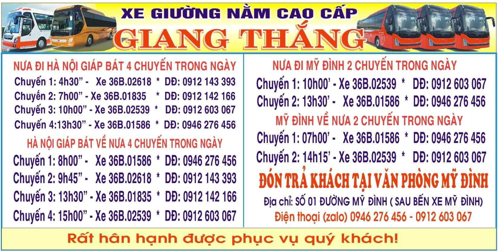 Hệ thống nhà xe Giang Thắng hoạt động