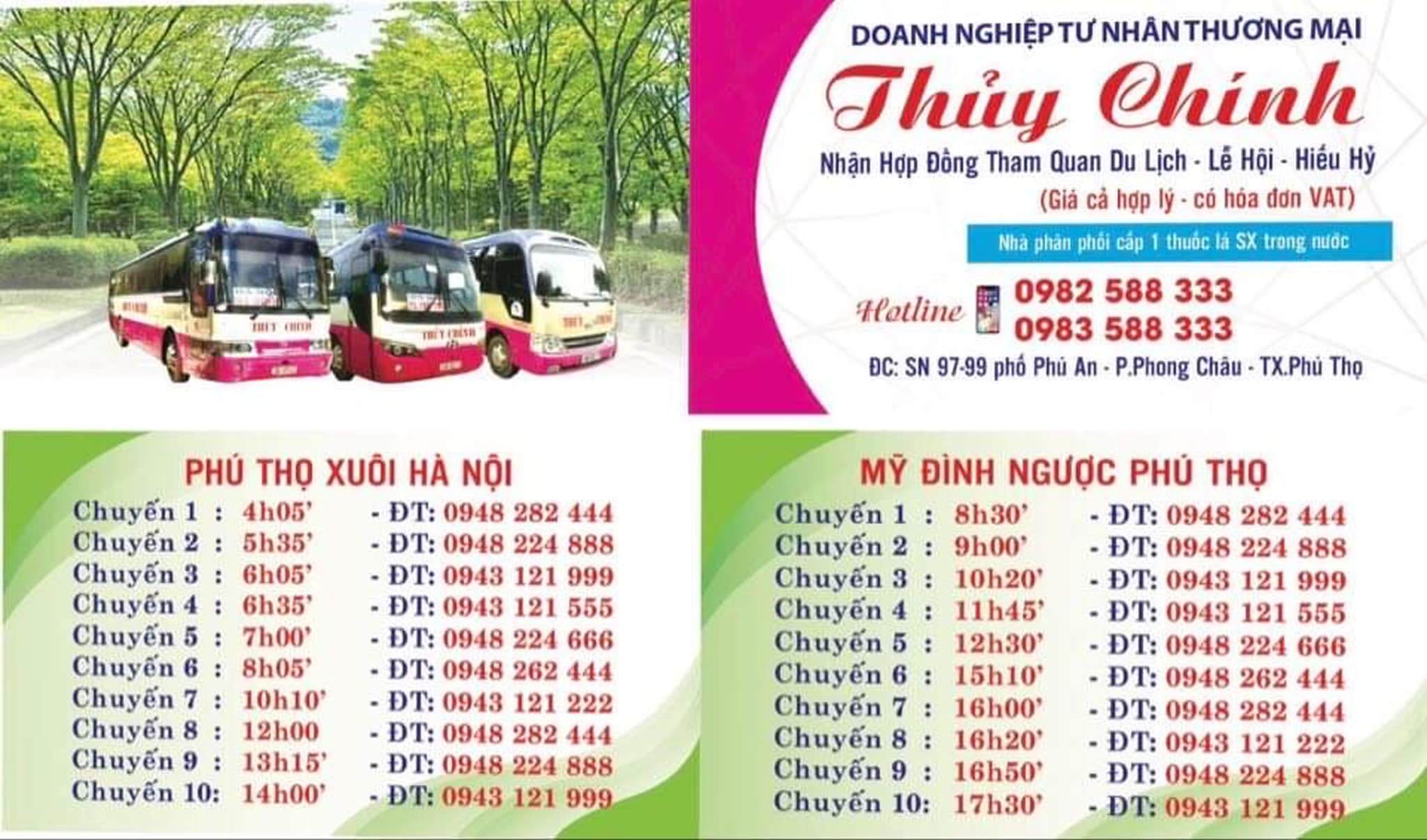 Hệ thống hoạt động nhà xe Thủy Chính