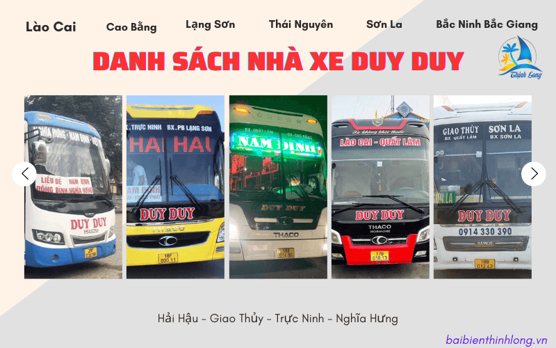 Danh sách xe từ hệ thống xe Duy Duy