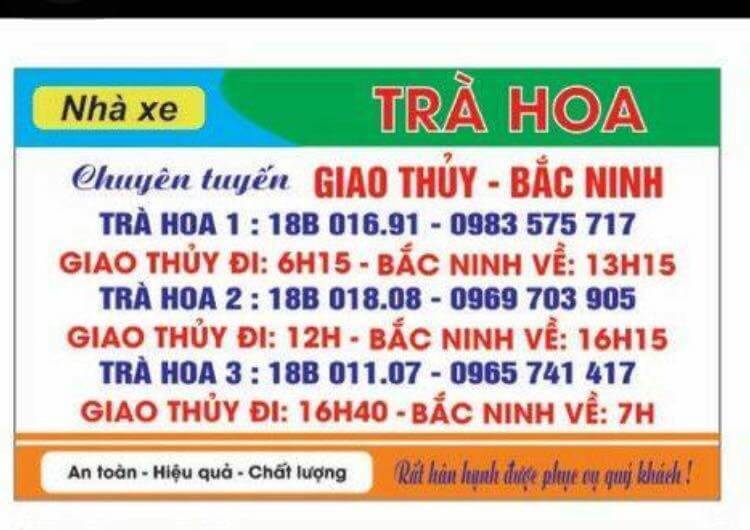 Hệ thống hoạt động nhà xe Trà Hoa