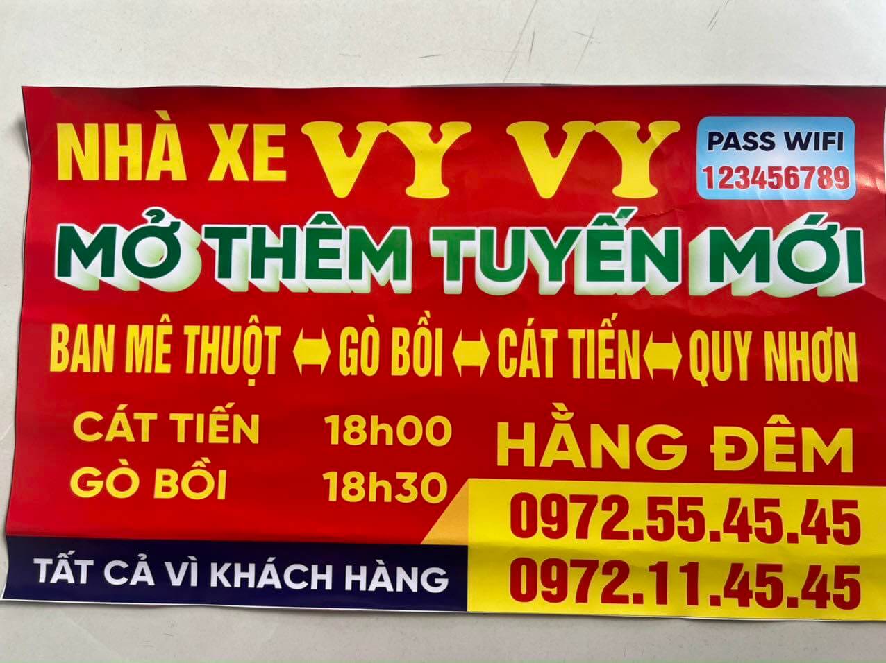 Hệ thống hoạt động nhà xe Vy Vy